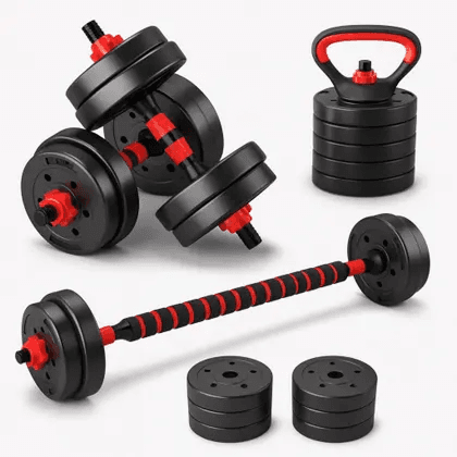 Kit Halteres 6 Em 1 Peso Musculacao Ate 20kg Ajustavel Halter, Anilha